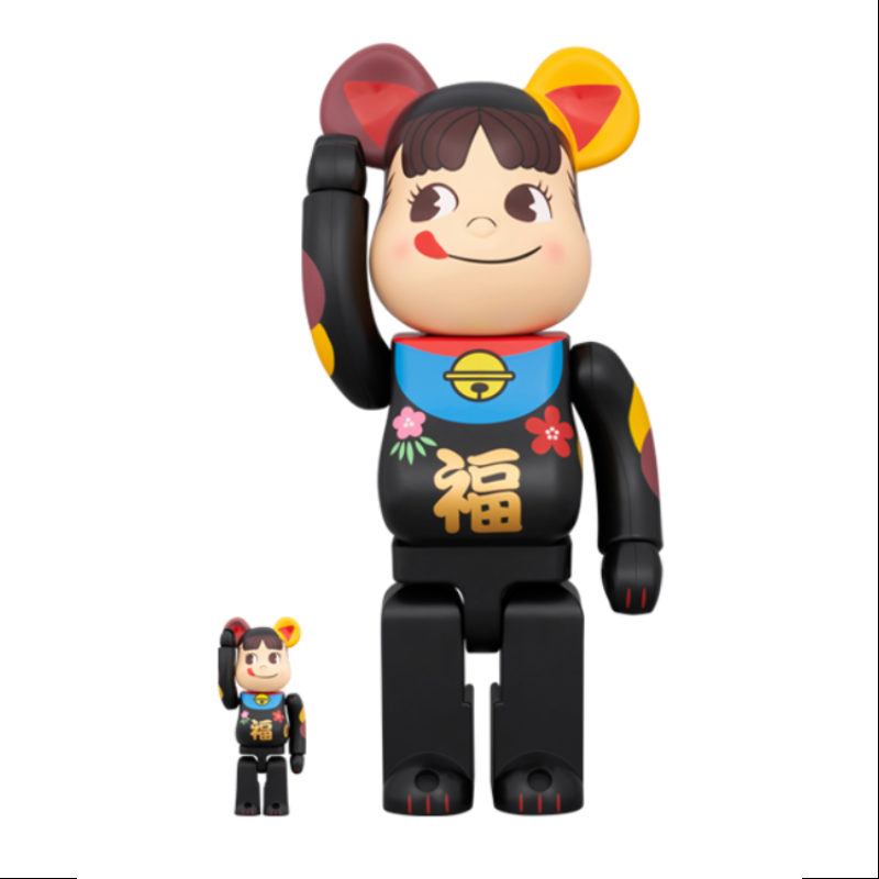 Be@rbrick Peko Lucky Cat Lucky Black 400% & 100% Limited Edition Collectible Figure (2024) - Perfect for Anime Fans, Toy Collectors, and Home Decor Display