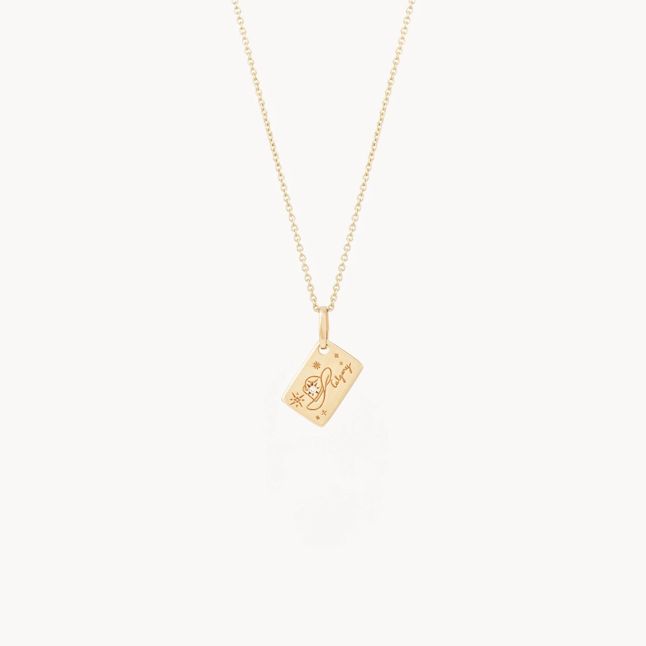 10K Yellow Gold Calgary Postcard & Chain Bundle with Brilliant Diamond - Perfect for Gifts, Souvenirs & Travel Keepsakes