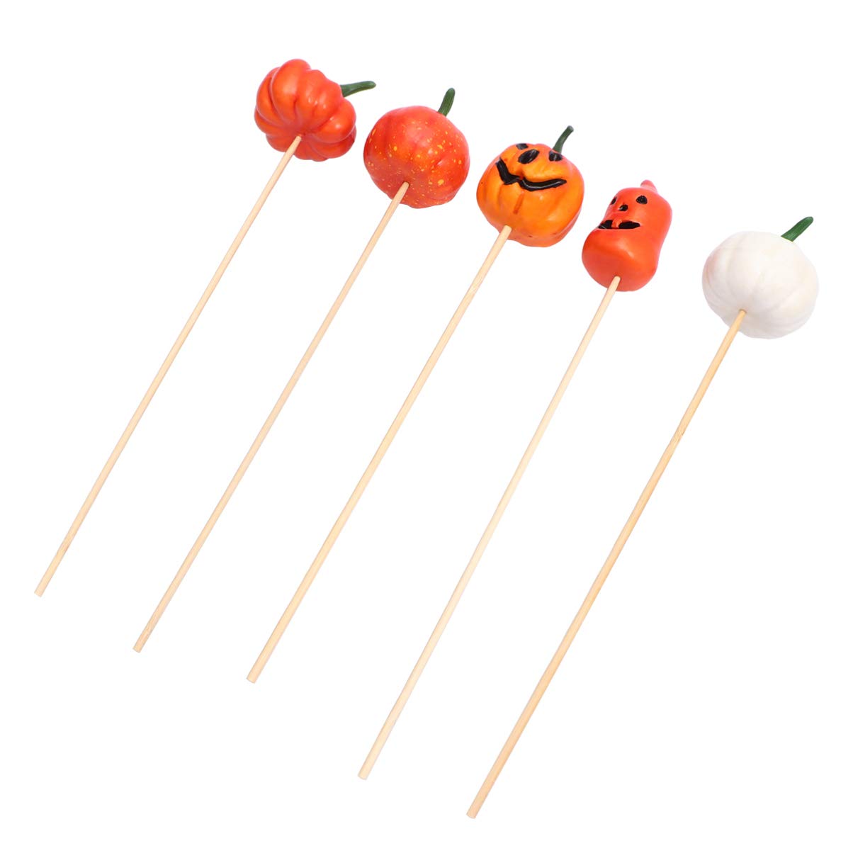Amosfun Halloween Decorations Outdoor - 5pcs Pumpkin Bouquet Set, Vivid & Stylish Artificial Pumpkin Ornaments for Home, Party, Birthday Decor - Perfect for Porch, Yard, Table Centerpieces and Fall Seasonal Displays