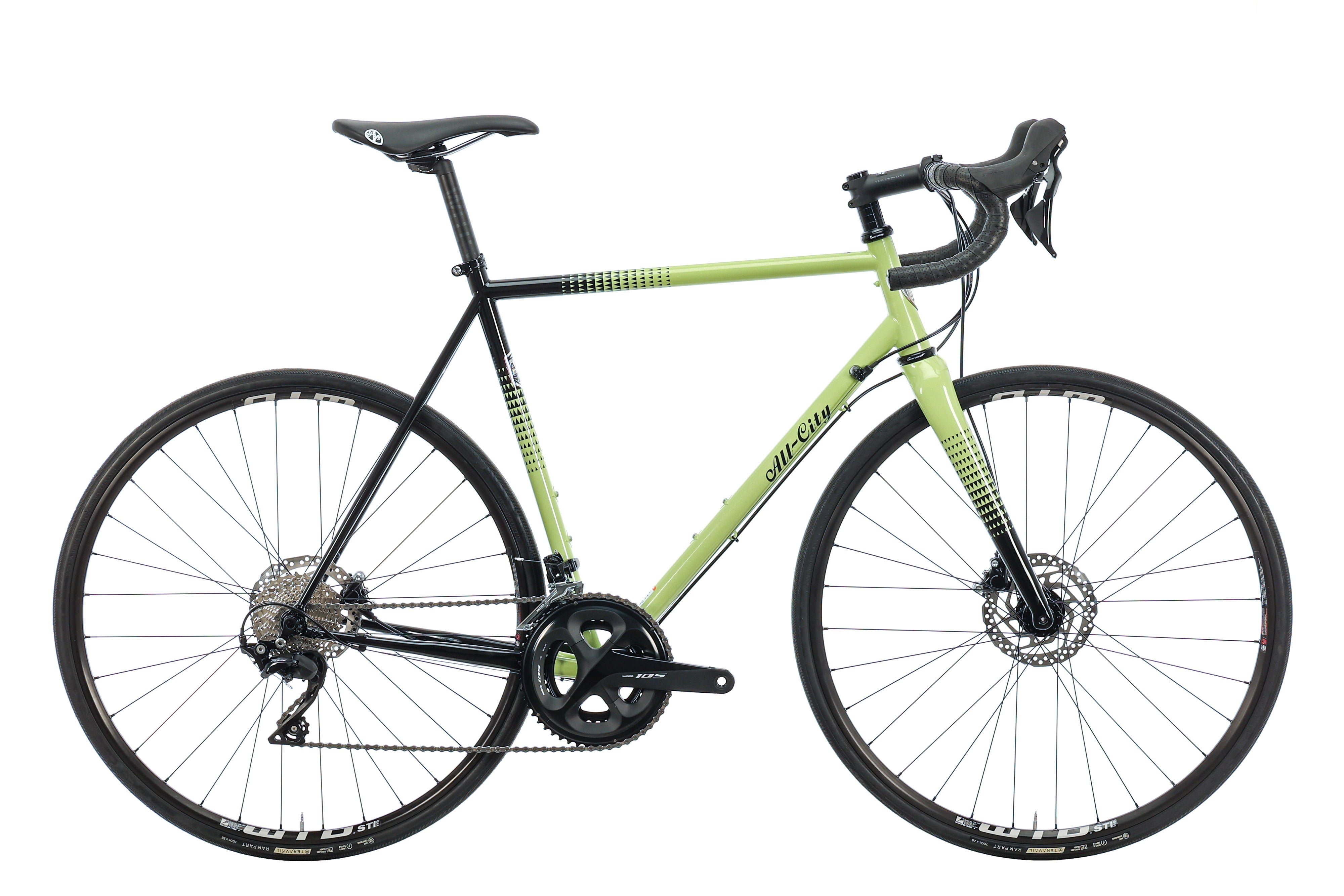 All City Zig Zag 105 Road Bike 2023 - 55cm Lightweight Aluminum Frame with Shimano 105 Groupset - Perfect for Commuting, Fitness Riding & Weekend Adventures