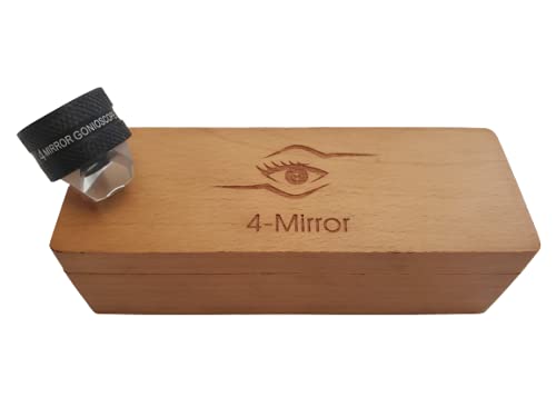 Premium 4 Mirror Gonioscope for Ophthalmology - High-Quality Ophthalmic Lens with Protective Wooden Box - Ideal for Eye Exams, Glaucoma Diagnosis & Clinical Use