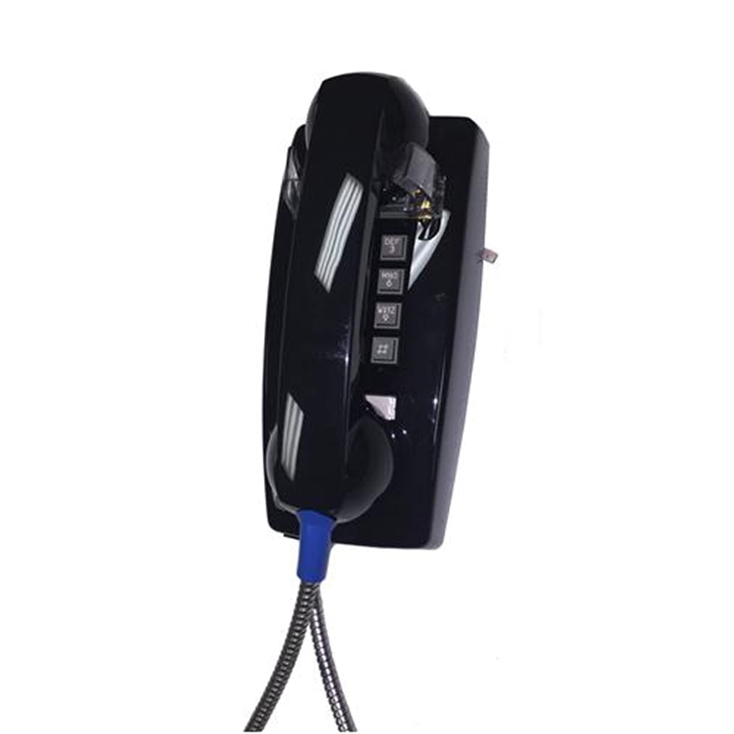 Cortelco 2554-ARC-BK 255400arc20m Wall Mount Phone with Armored Cord - Durable Landline Telephone for Home, Office, and Emergency Use
