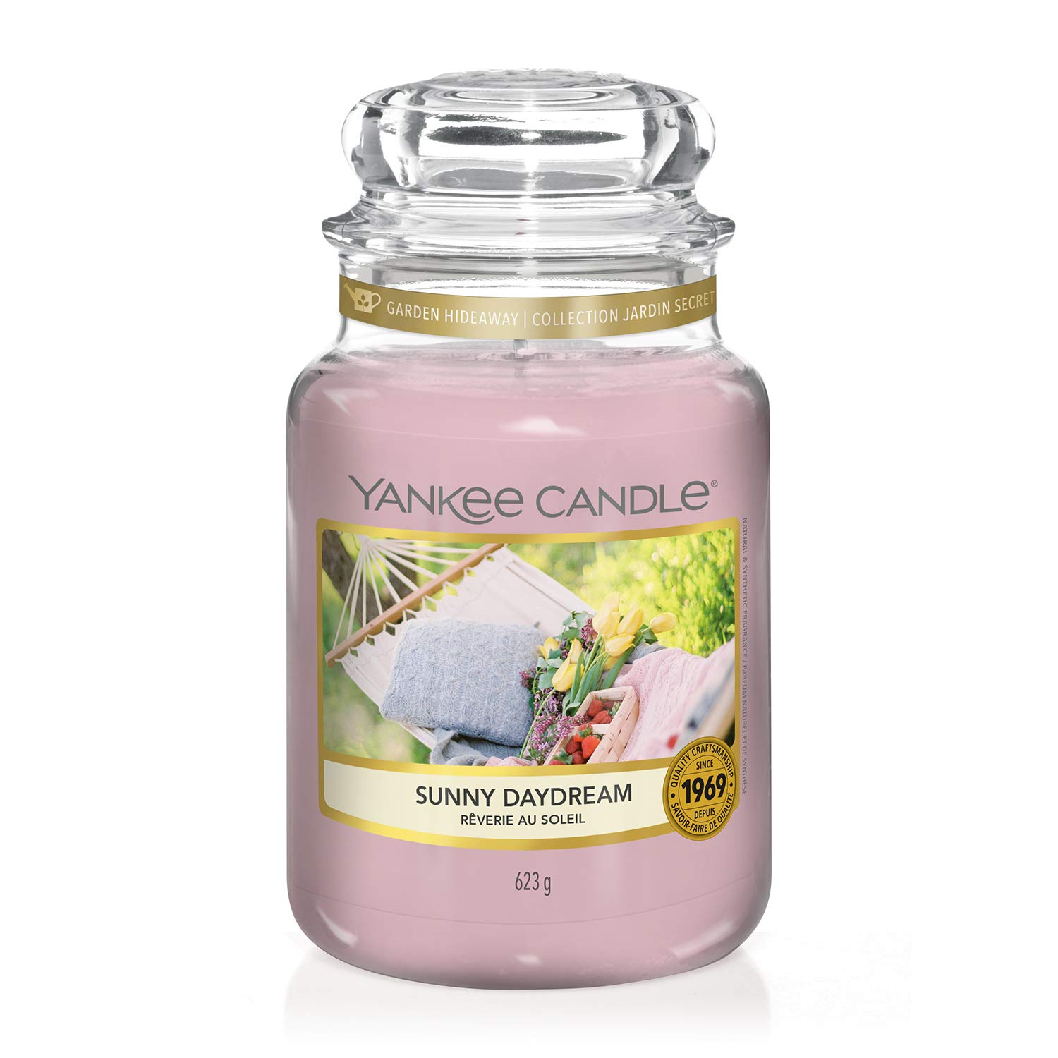 Yankee Candle Large Jar Candle - Sunny Daydream Fragrance, 150-Hour Burn Time | Garden Hideaway Collection | Perfect for Home Decor, Relaxation & Gift Giving