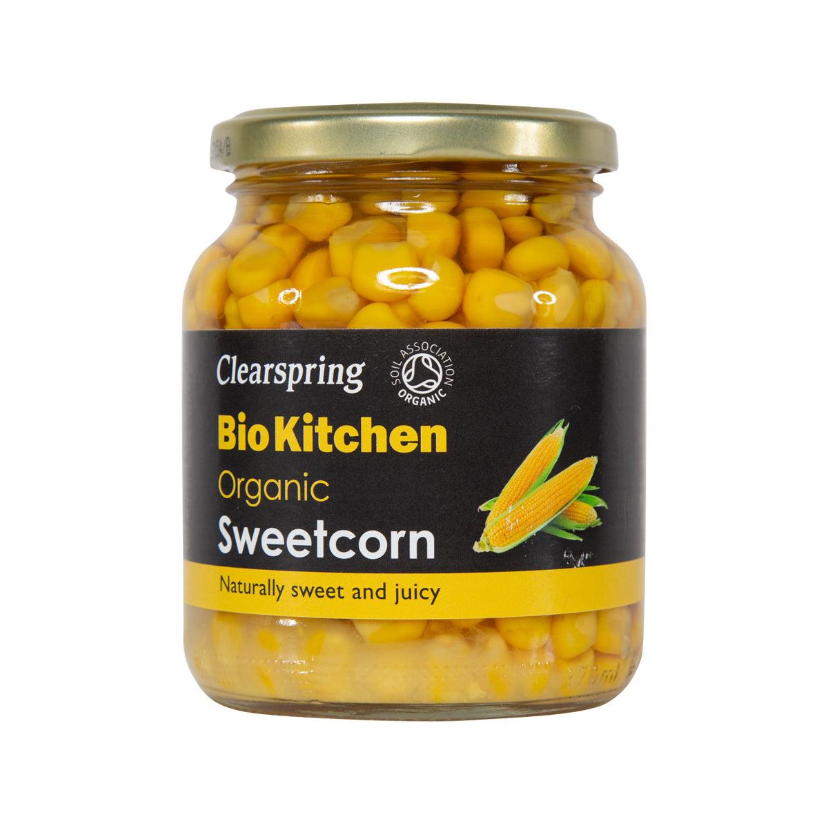Organic Sweetcorn by CLEARSPRING - Non-GMO, Gluten-Free, 350g Can - Perfect for Salads, Soups, and Healthy Snacks