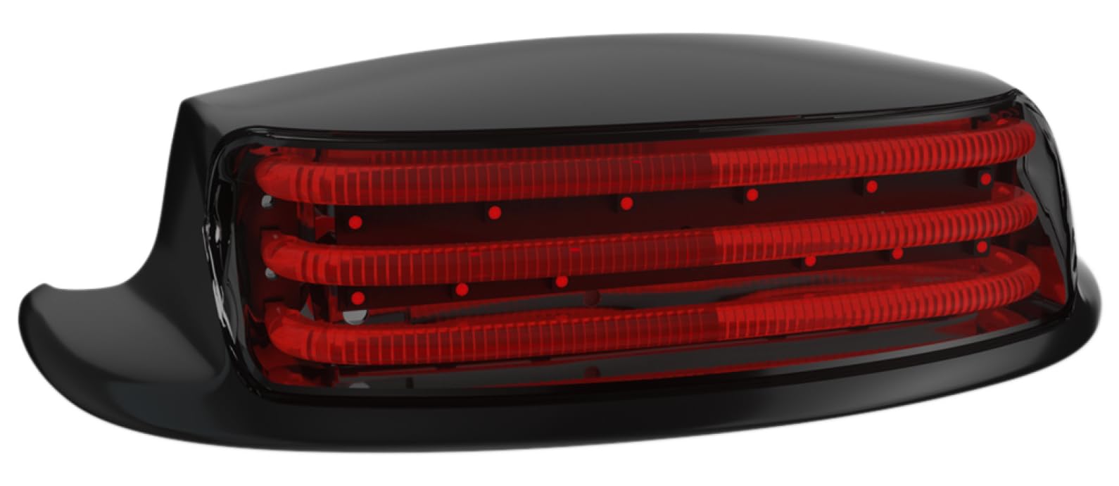 Custom Dynamics PB-FT-TOUR-R-B Probeam Rear Fender Tip Lights - Gloss Black Finish with Red Lens for Motorcycles | Enhanced Visibility & Style for Night Riding & Custom Bike Builds
