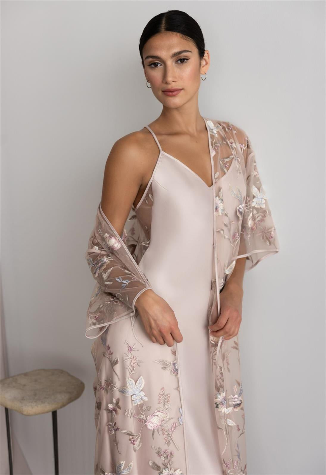Elegant Sepia Rose Evening Gown for Women - Perfect for Prom, Wedding & Formal Events