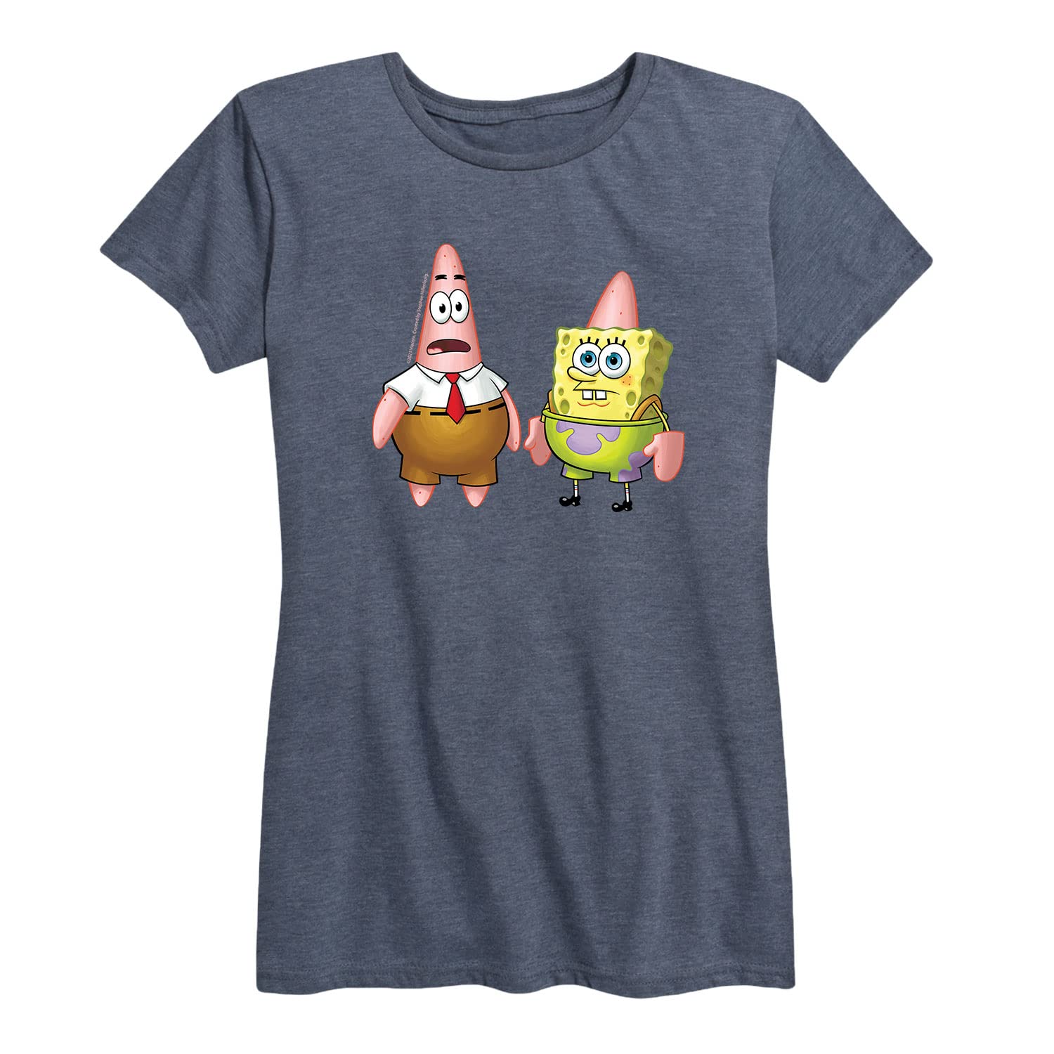 Spongebob Squarepants Women's Graphic T-Shirt - Short Sleeve Cotton Tee - Funny Cartoon Print Top for Casual Wear, Gifts & Everyday Outfits