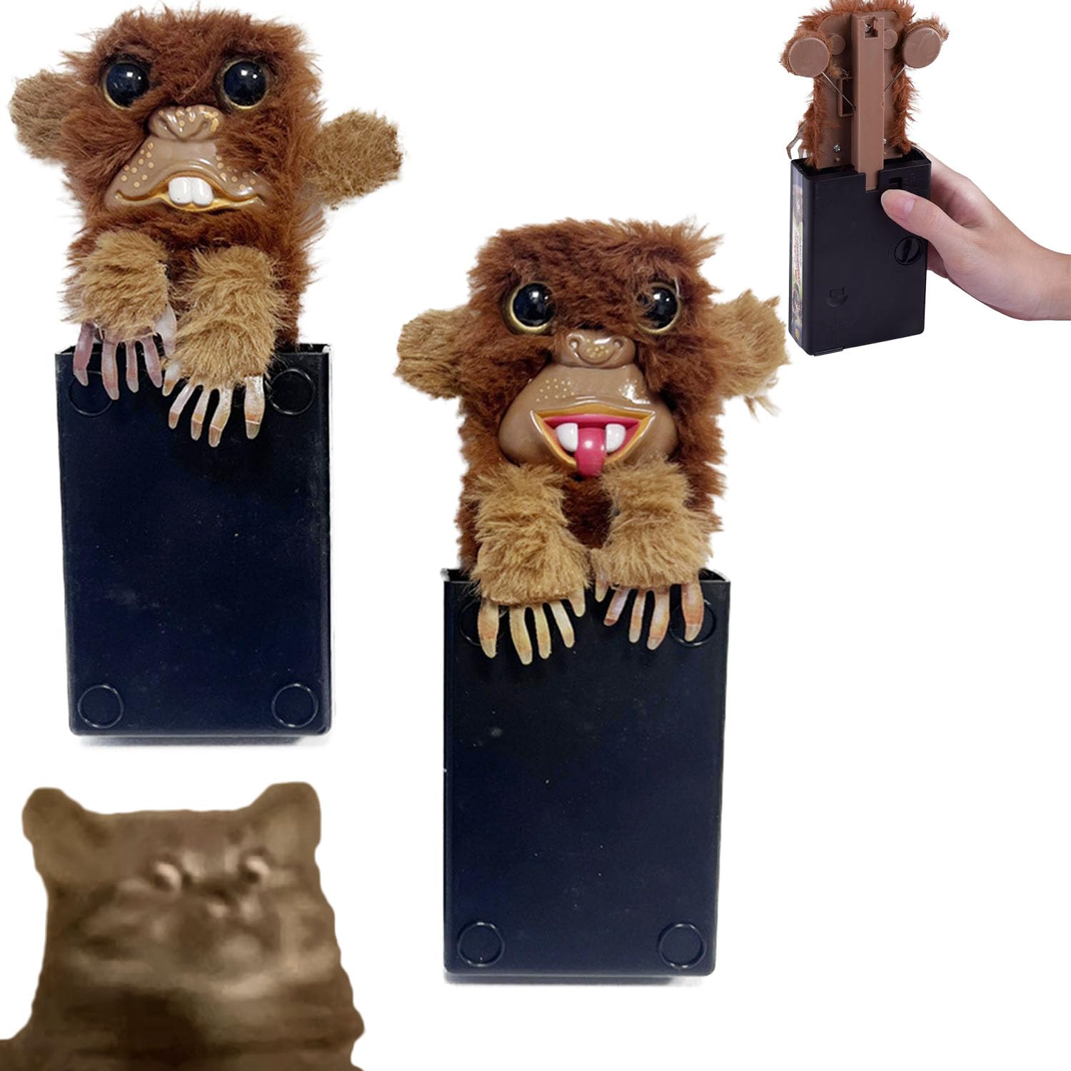 DUOPAI Surprise Prank Monkey Toy - 2 Pack Funny Jumping Scare Prank Gifts for April Fools Day, Halloween & Birthdays - Realistic Stuffed Animal Prank Toy for Kids & Adults - Perfect for Office Pranks, Party Gags & Practical Jokes