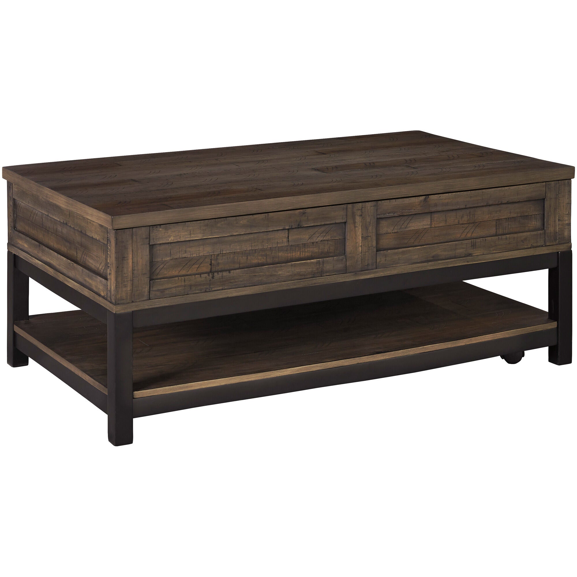 Johurst Lift Top Coffee Table with Storage - Modern Convertible Ottoman for Living Room, Bedroom & Office - Perfect for Small Spaces, Snacks & Remote Control Storage