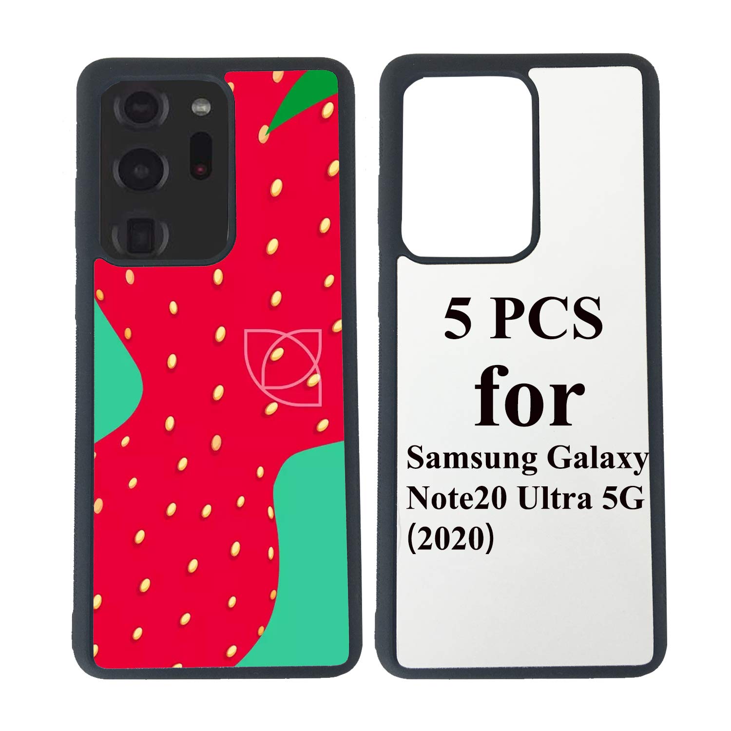 5PCS Compatible with Samsung Galaxy Note 20 Ultra 5G (2020) Sublimation Blanks Phone Case - 2 in 1 2D Soft Rubber TPU Blank DIY Customizable Cover for Heat Press & Glitter Finish - Perfect for Personalized Gifts, Promotional Items & Creative Projects