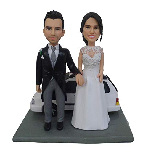 Custom Wedding Cake Topper Figurines - Polymer Clay Miniature Car & Doll Statue for Home Decor, Party Favors, and Baby Showers | Perfect for Wedding Cakes, Anniversary Gifts & Nursery Decorations