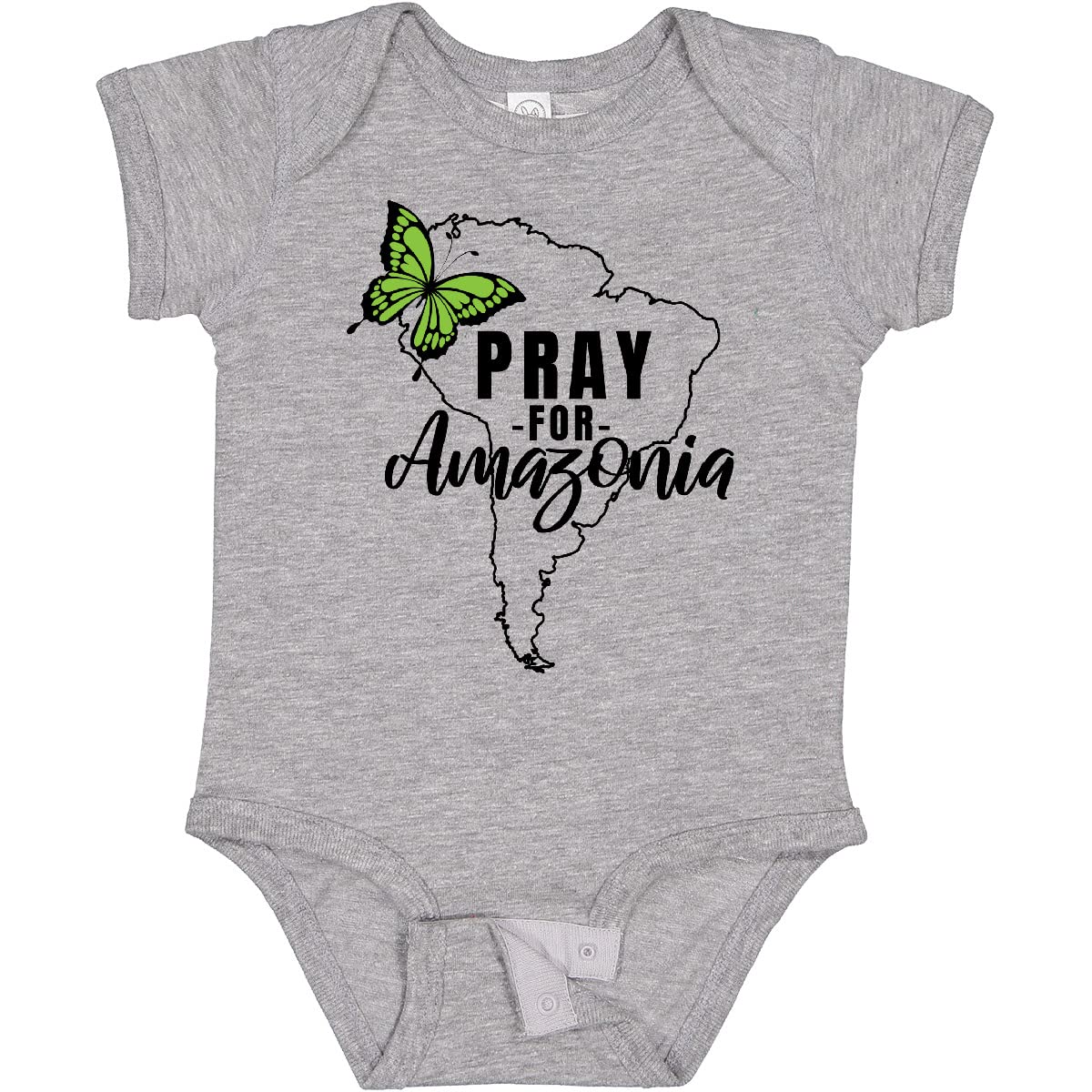 Inktastic Pray for Amazonia South America Silhouette Baby Bodysuit - Cute Eco-Friendly Outfit for Infants, Perfect for Casual Wear, Family Photos & Environmental Awareness