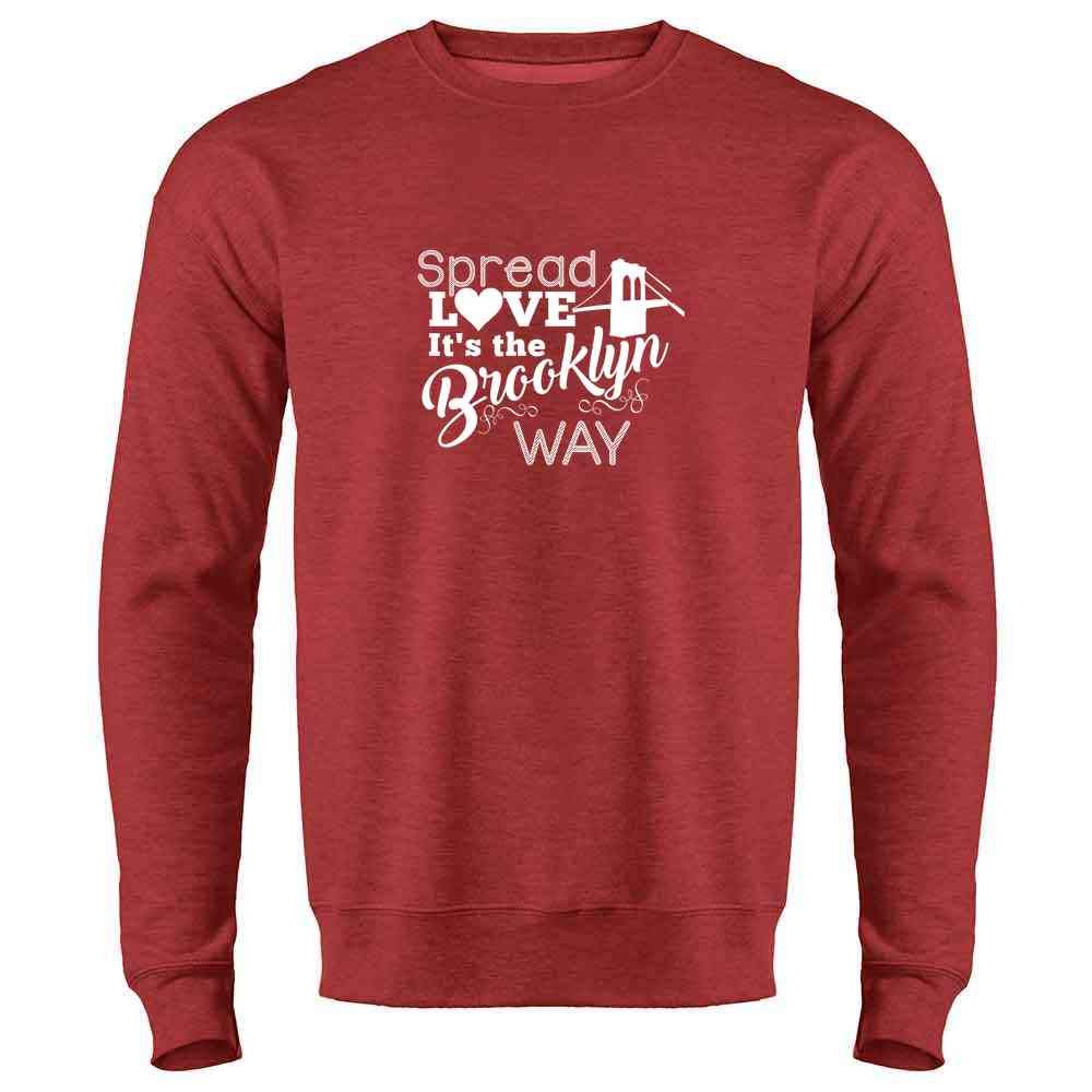 Pop Threads Spread Love Its The Brooklyn Way Long Sleeve T-Shirt | Soft Cotton Graphic Tee for Men & Women | Perfect for Casual Wear, Street Style & Brooklyn Lovers