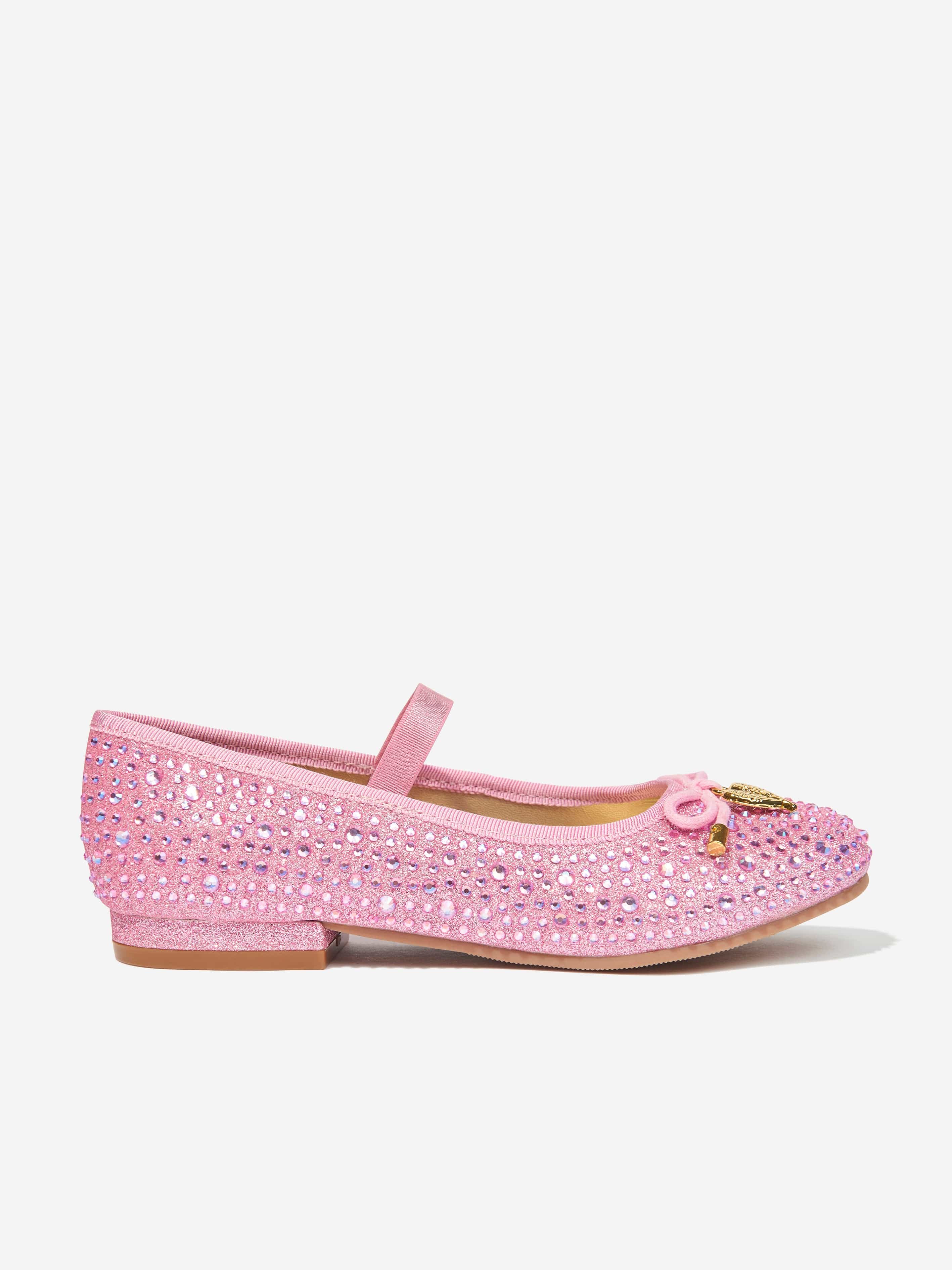 Angels Face Girls Maya Crystal Pumps - Sparkly Pink Dress Shoes for Kids | Perfect for Birthday Parties, Pageants & Special Occasions