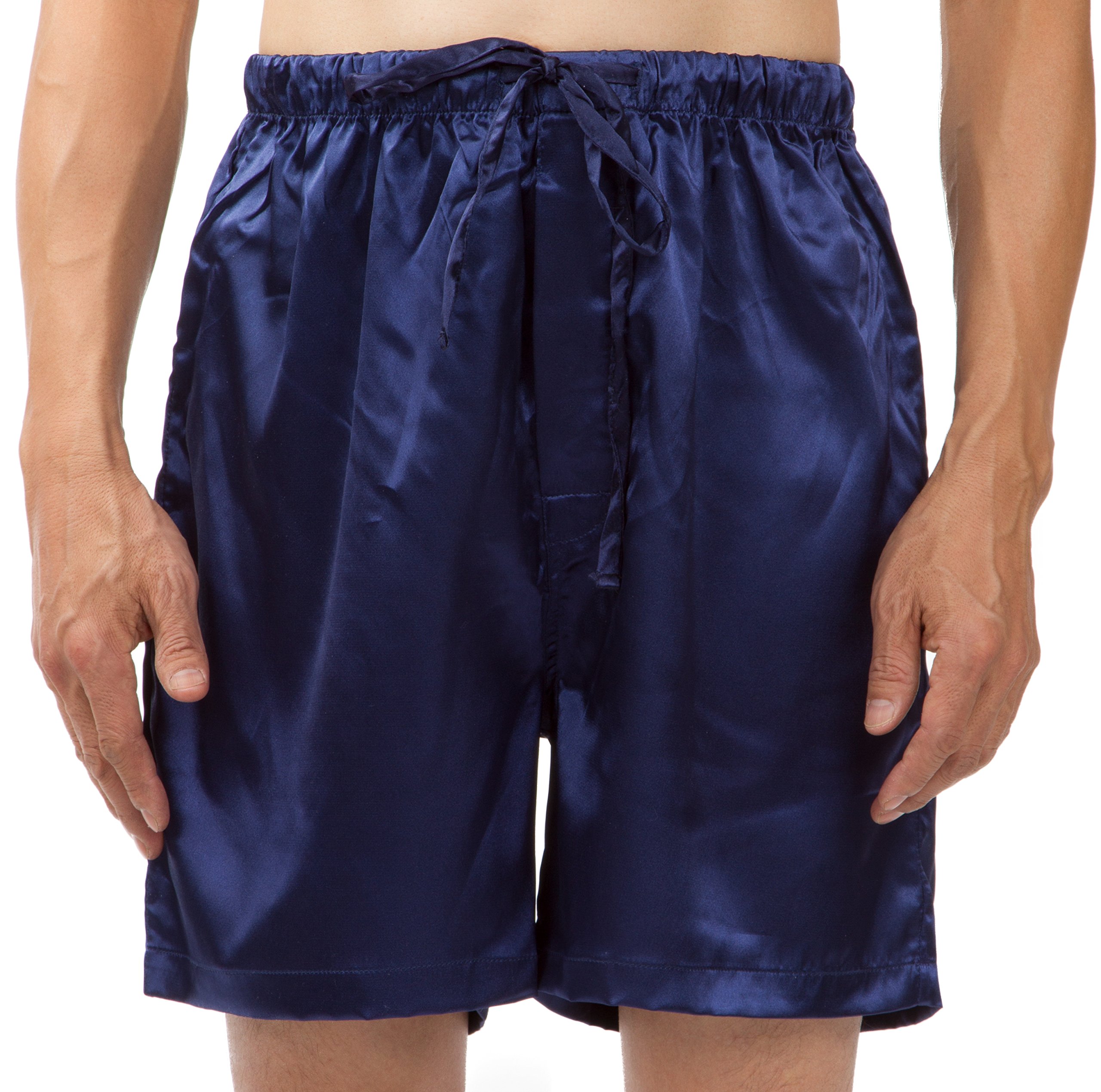 Men's Satin Pajama Pants & Boxer Shorts - Soft Comfortable Sleepwear for Lounge & Bedtime - Perfect for Relaxing at Home, Gift Giving and Holiday Comfort
