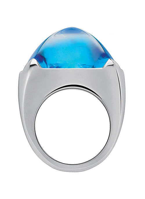 MEDICIS Large Crystal Ring Blue - Elegant Statement Jewelry for Women, Perfect for Weddings, Parties & Special Occasions
