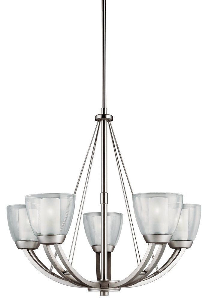 Kichler Lighting 34934 Aztec Five-Light Lucia Chandelier in Brushed Nickel - Modern Dining Room & Entryway Pendant Light Fixture