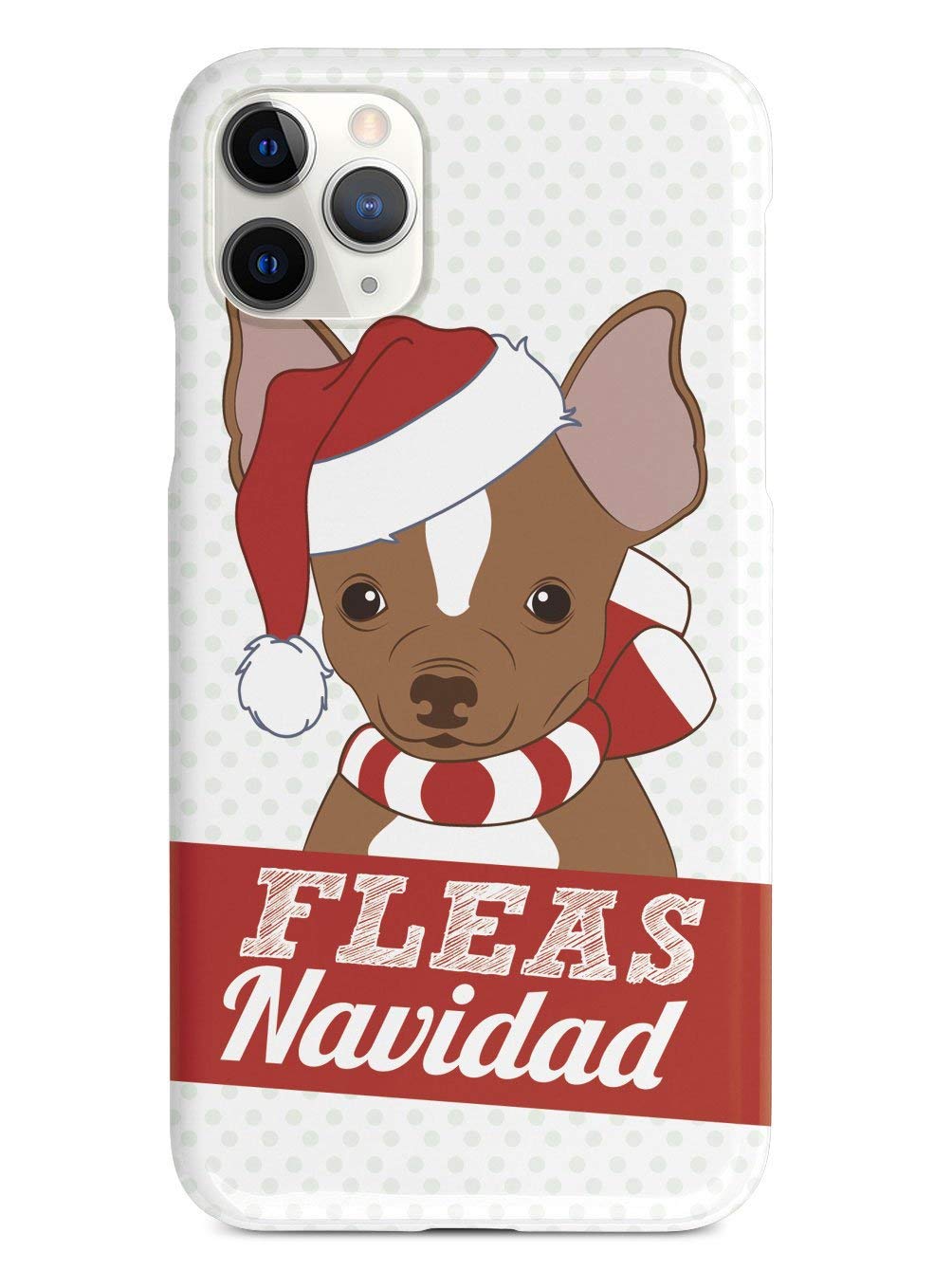 3D Textured Protective Phone Case for Apple iPhone 12 Pro - Christmas Chihuahua Fleas Navidad Design - Durable Shockproof Cover - Perfect Gift for Holidays & Everyday Use
