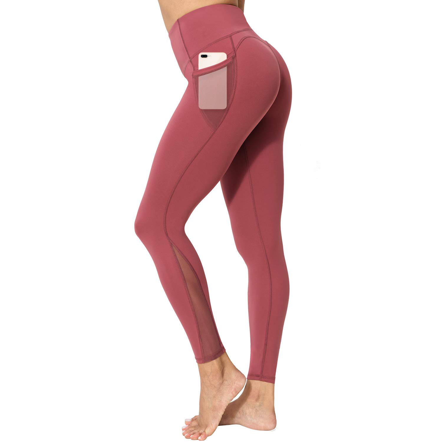 Neppein Women's High Waist Pocket Leggings - Opaque Workout Yoga Pants for Running, Gym & Fitness with Side Pockets - Perfect for Yoga, Pilates & Lounge Wear