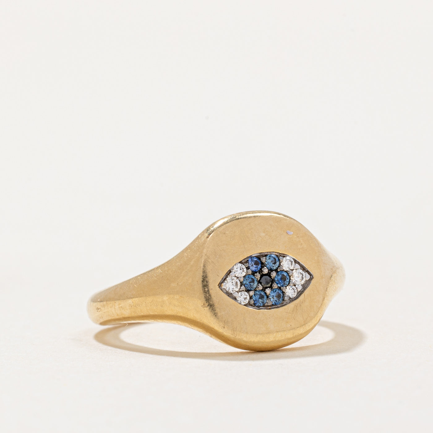 David Yurman Evil Eye Pinky Ring - 0.09ctw Diamond Ring in Size 3.75 | Sterling Silver Protection Jewelry for Women | Perfect for Everyday Wear & Gift Giving