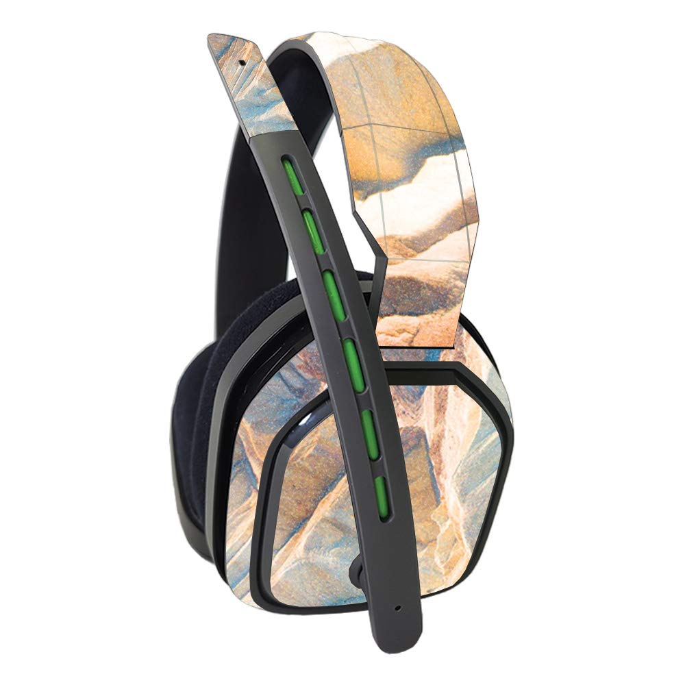 MightySkins Glossy Glitter Skin Cover for Astro A10 Gaming Headset - Rocky Side Design | Protective & Durable High-Gloss Finish | Easy to Apply & Remove | Made in USA | Perfect for Gamers, Streamers & Headset Protection