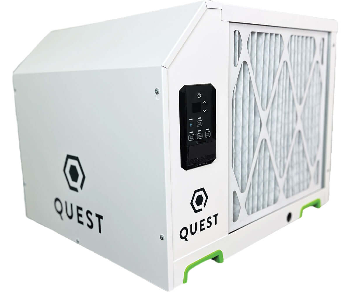 Quest New 225 High Efficiency Dehumidifier 208/230V - Powerful Moisture Removal for Basements, Garages & Large Rooms