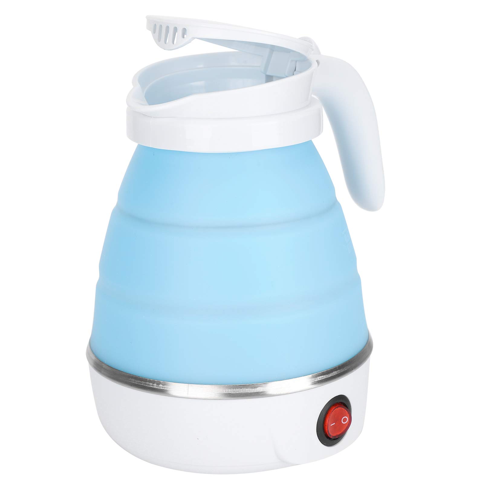 Yencoly Foldable Electric Kettle - 600W Portable Travel Kettle with Auto Shut-Off - Fast Boiling for Camping, Office, Dorm & Home Use (Blue)