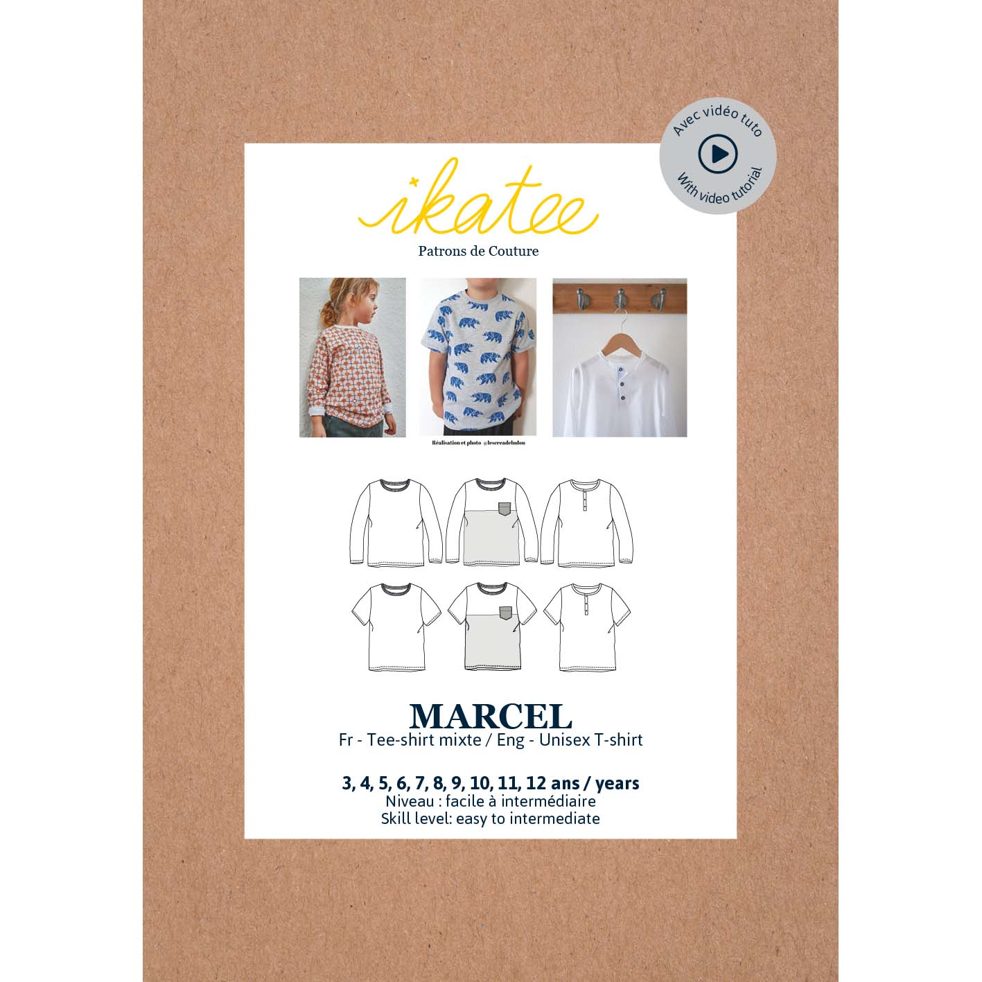 Stylish Marcel Pattern T-Shirt for Kids Ages 3-12 | Trendy Graphic Tees for School, Play & Everyday Wear