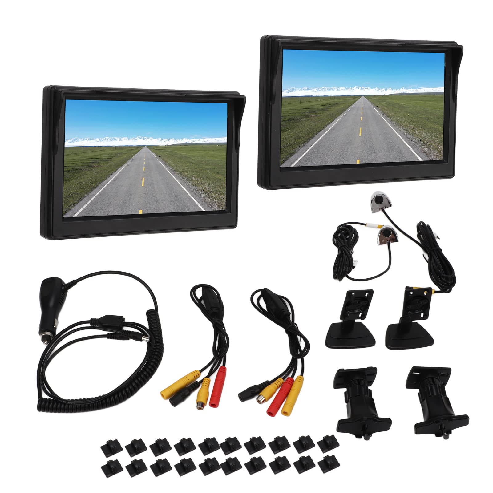 5 Inch TFT LCD Backup Camera System Kit, DC 12V-24V, 87° Horizontal & 62° Vertical Viewing Angle, IP67 Waterproof, Side View Monitor for Cars, Buses, Trucks - Perfect for Parking, Reversing & Blind Spot Safety
