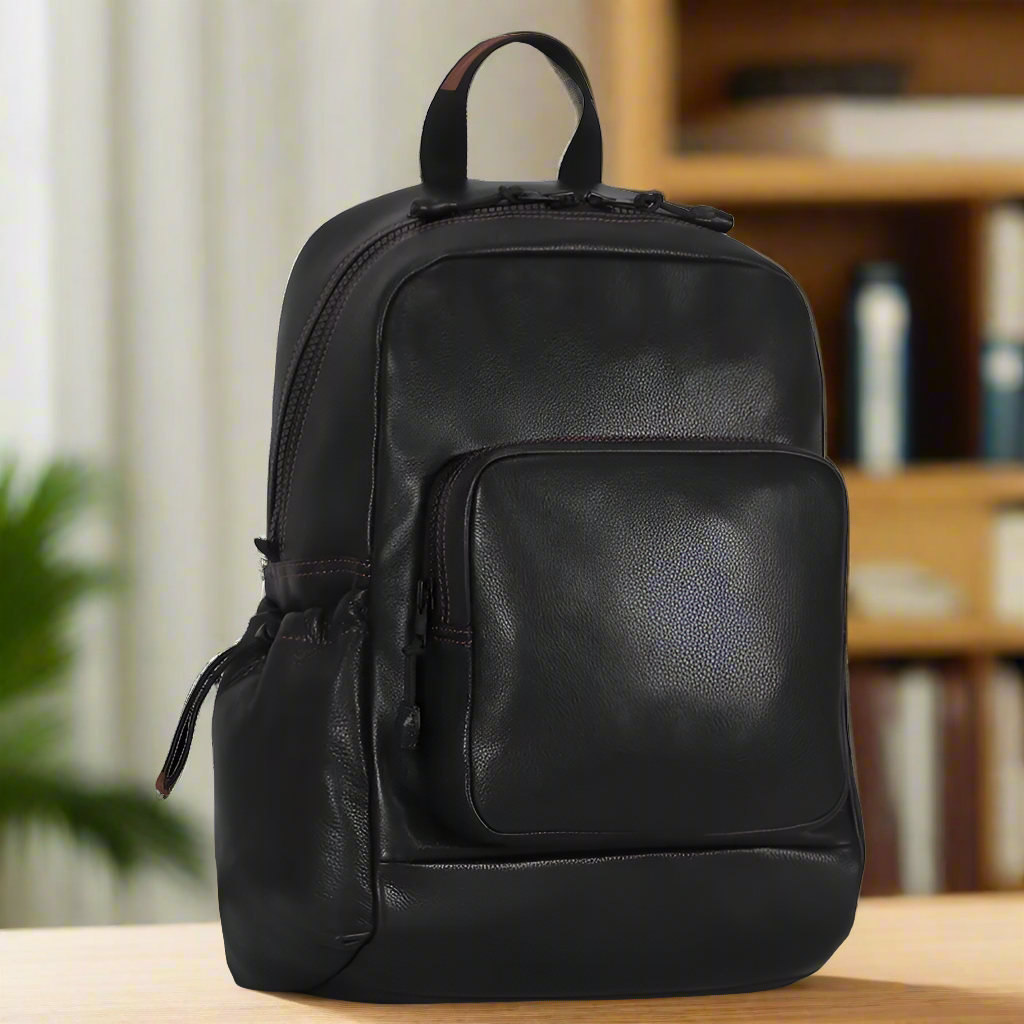 Premium BOL Waxy Leather Backpack for Women & Men - Durable Water-Resistant Laptop Bag - Perfect for Work, Travel & School