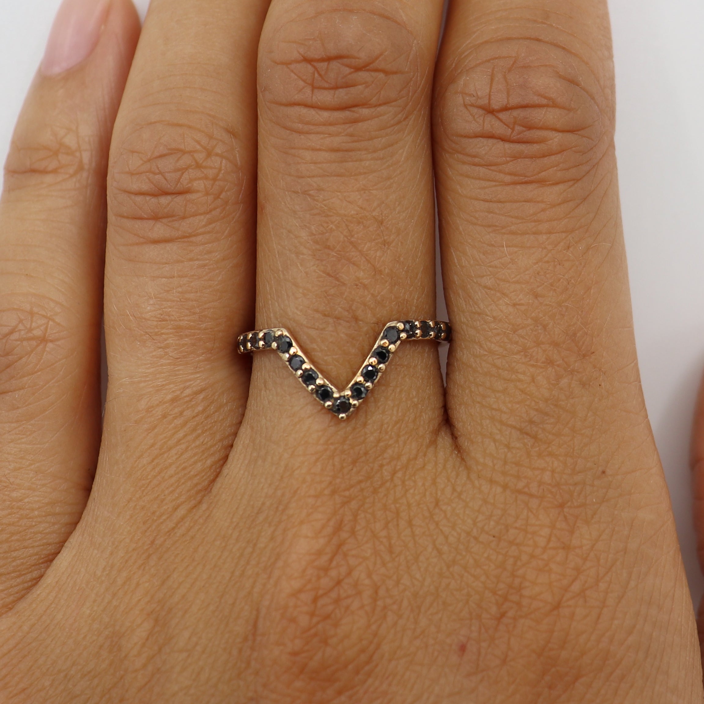 Black Diamond Pavè Supernova Ring for Women - 14K White Gold Wedding Band, Anniversary Gift, Engagement Ring - Perfect for Special Occasions & Everyday Elegance