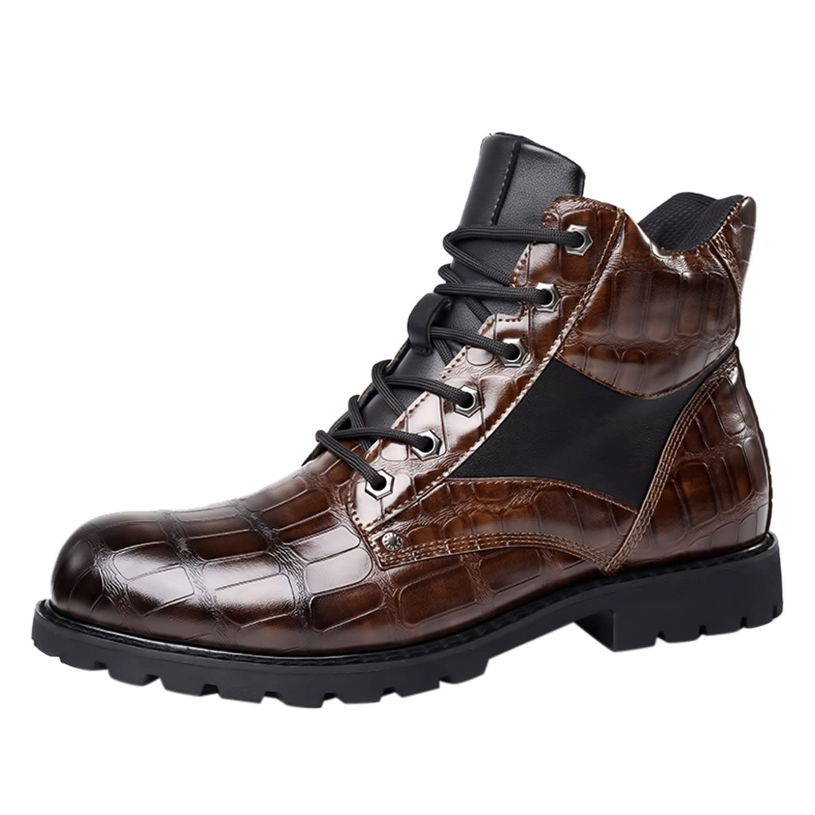 **Men's Classic Boat Shoes - Business Casual Leather Lace-Up Shoes for Men - Retro Comfortable Low Top Shoes - Perfect for Office, Walking & Outdoor Activities**