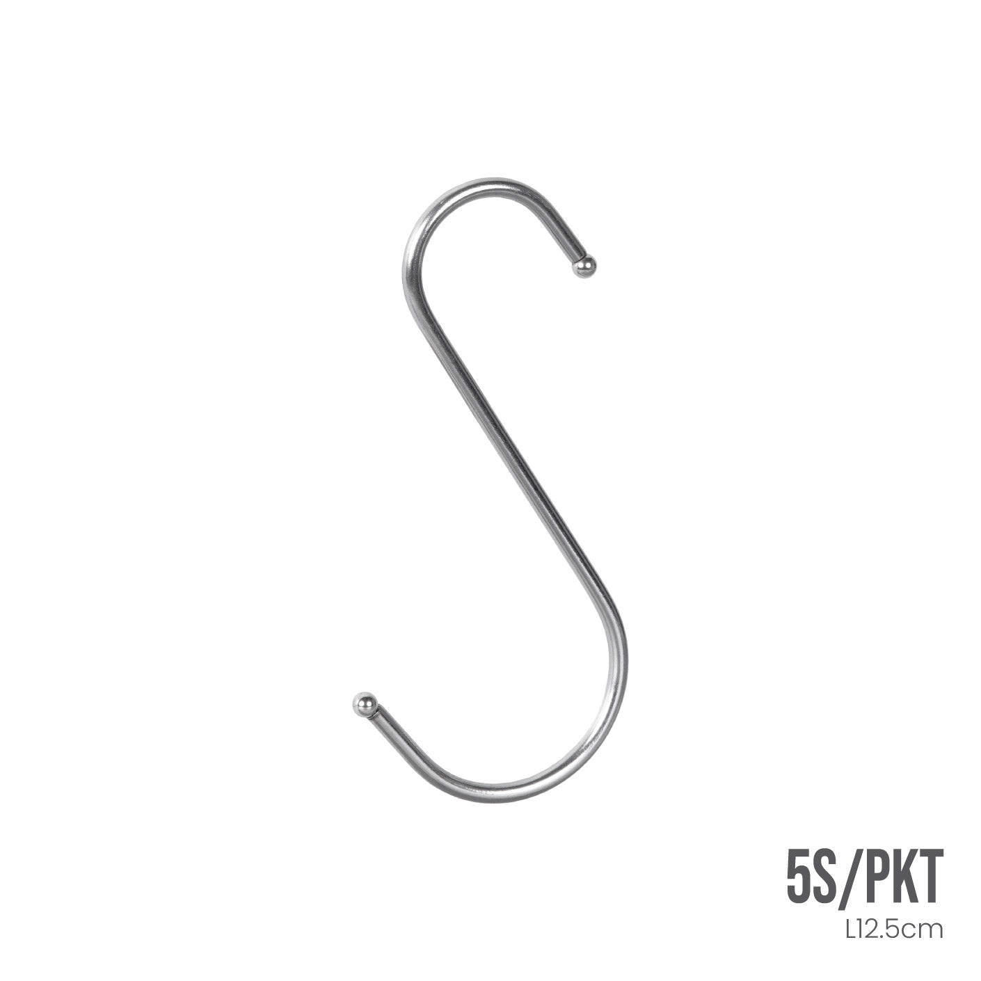 Heavy Duty Steel S Hooks 5-Pack (5S/PKT) #1005 (HFH5041) - Perfect for Hanging Tools, Keys, and Home Organization