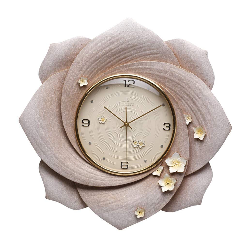 20 Inch Silent Wall Clock - Elegant Embossed Peony Design for Office, Bedroom & Living Room Decor | European Style Home Decoration | Perfect for Gifts & Wall Stickers