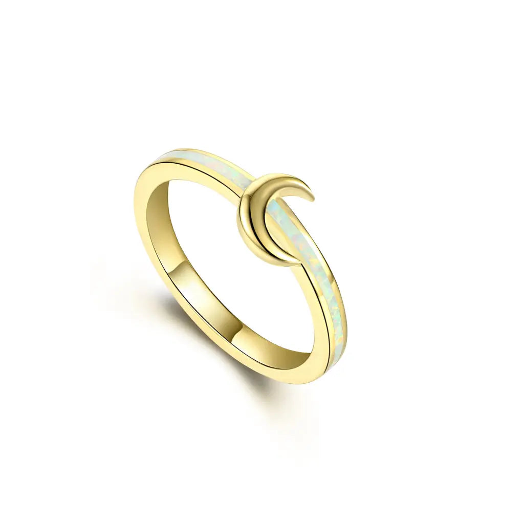 Moonbeam Ring - Elegant Silver Moonstone Ring for Women, Dainty Boho Jewelry Gift for Her - Perfect for Everyday Wear, Date Nights & Special Occasions