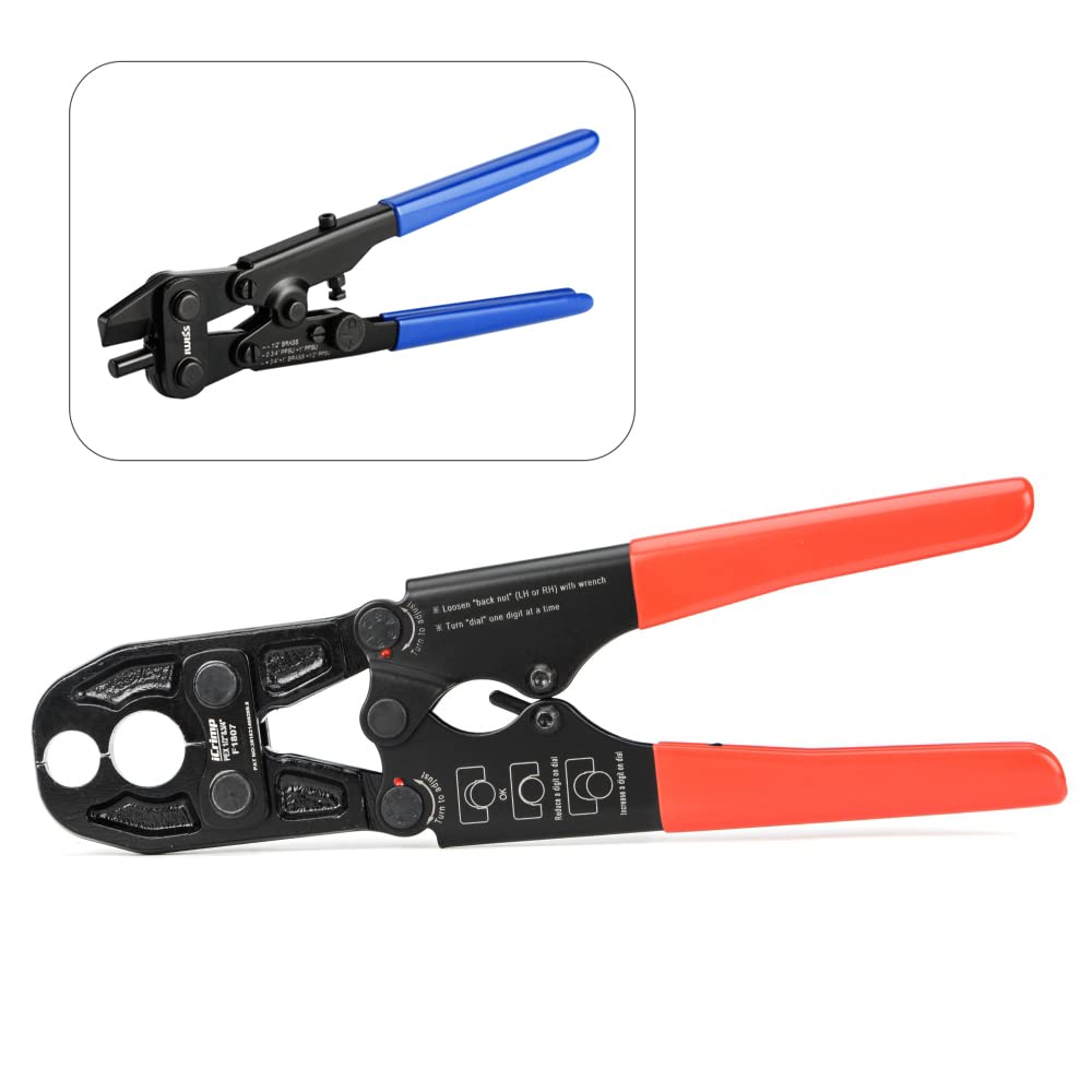 iCrimp PEX Crimping Tool Kit with Copper Ring Removal Tool - Professional Plumbing Tool for PEX Pipe Installation and Repair - Perfect for DIY Home Plumbing Projects