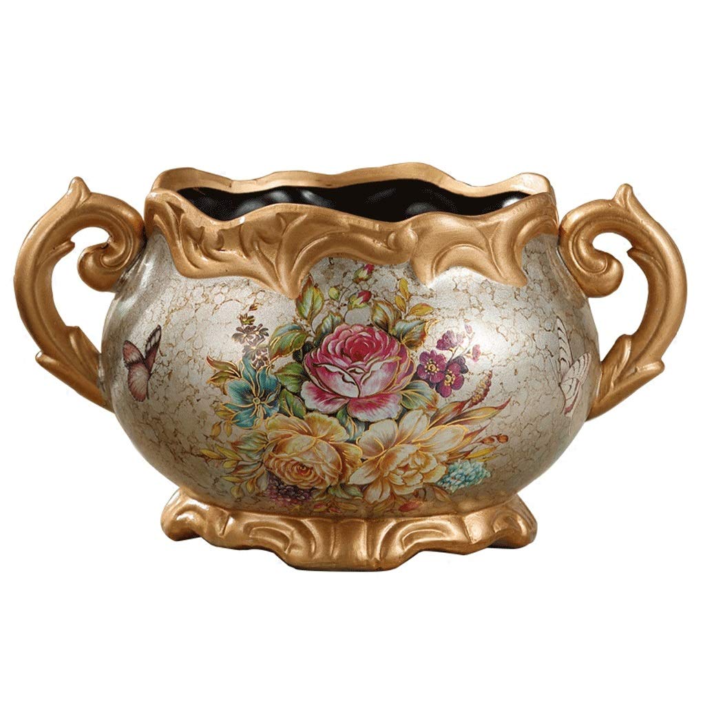 LUE European-Style Ceramic Vases for Flowers - Creative Retro Home Decor, Floral Arrangement Centerpiece, Handcrafted Tabletop Decor for Living Room, Wedding, Dining Table