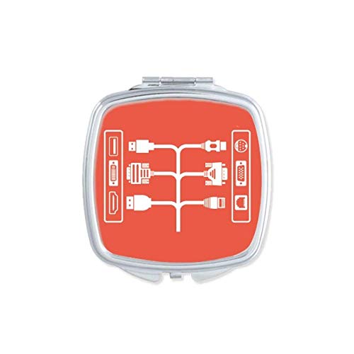 DIYthinker Portable Compact Pocket Mirror with Charging Cable Socket Plug Design - Double Sided Glass Makeup Mirror for Travel, Home & Office Use