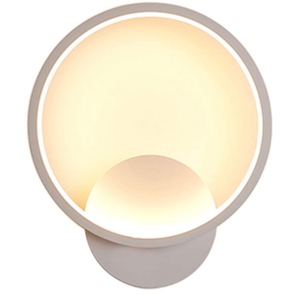 Modern White Round Wall Lamp - Minimalist Bedroom Lighting for Staircase, Balcony & Bedside Decor - Energy Efficient LED Night Light for Home & Office