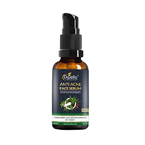 Dwella Herbotech Anti Acne Face Serum with Natural Neem Leaf Oil & Caviar Lime Extract - 30ml for Clear Skin | Acne Treatment for Oily & Sensitive Skin | Day & Night Use for Face & Neck Care
