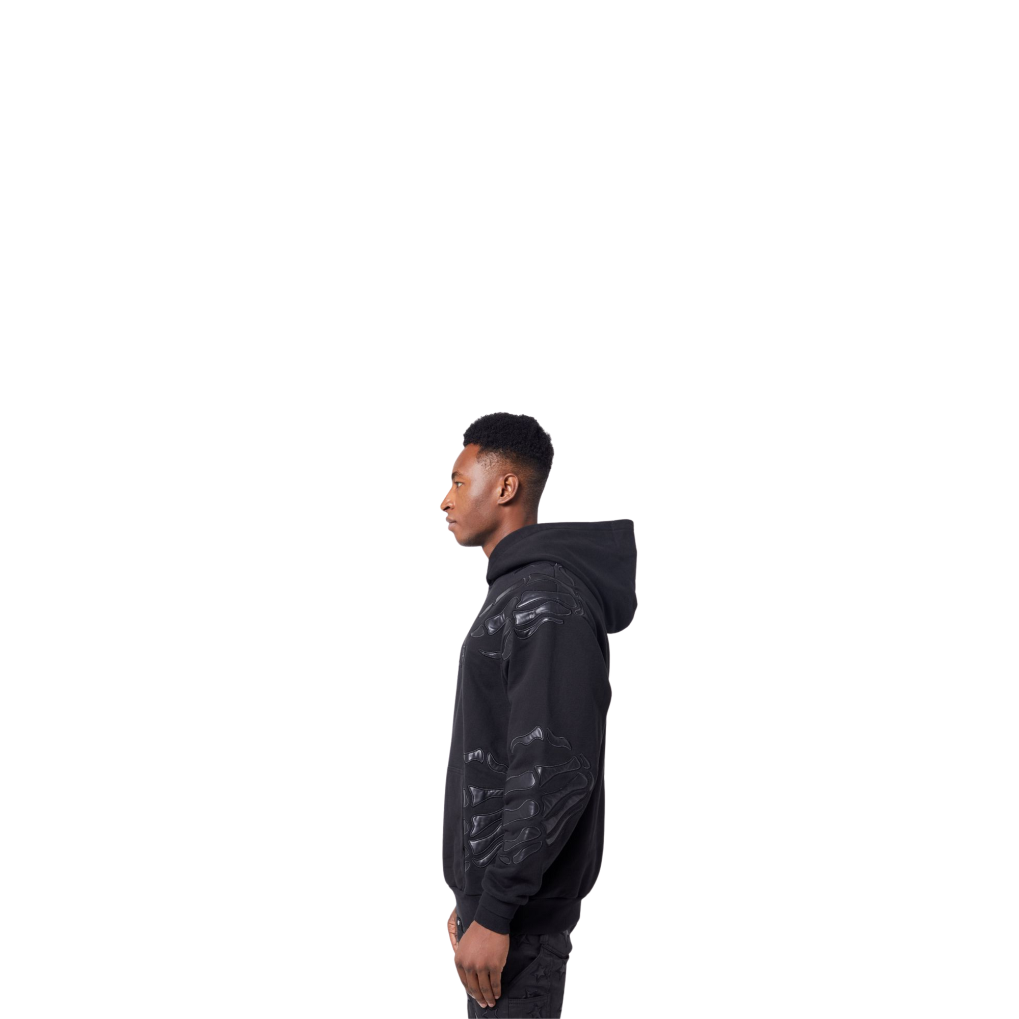 All Black Hell Dragger Hoodie - Men's Gothic Streetwear Pullover Sweatshirt | Perfect for Urban Fashion, Halloween Costumes & Alternative Style Outfits