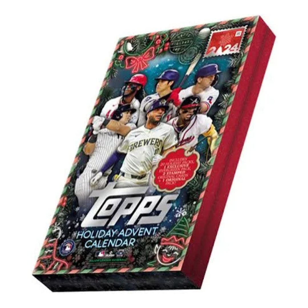 2024 Topps Baseball Holiday Advent Calendar - 24 Days of MLB Collectibles & Trading Cards for Christmas Countdown | Perfect Gift for Baseball Fans & Collectors