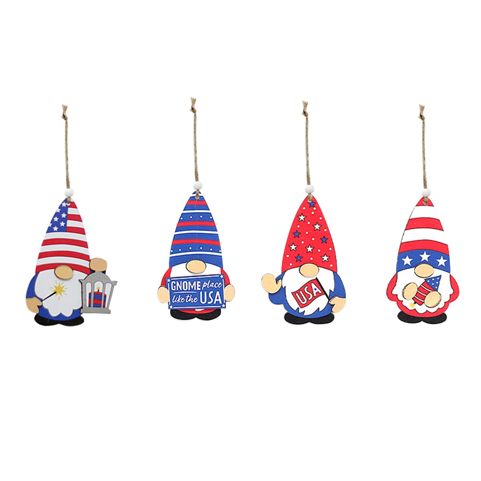 Faceless Independence Day Decorations - Patriotic Hanging Ornaments for Christmas Tree, Window, Shelf & Home Decor | Perfect for 4th of July, Memorial Day & Holiday Celebrations