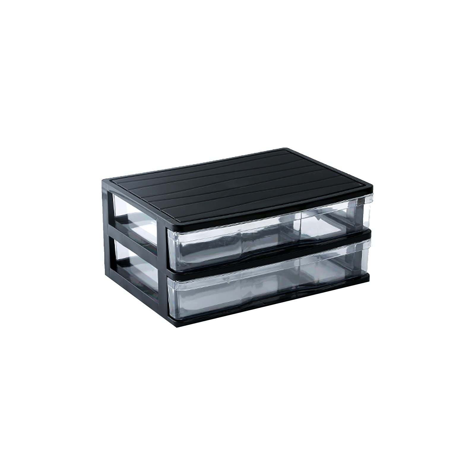 Black Plastic Storage Drawer - Small Desk Organizer with A4 File Cabinet, Office Storage Box for Documents & Supplies | Perfect for Home Office, School Desk & Workspace Organization