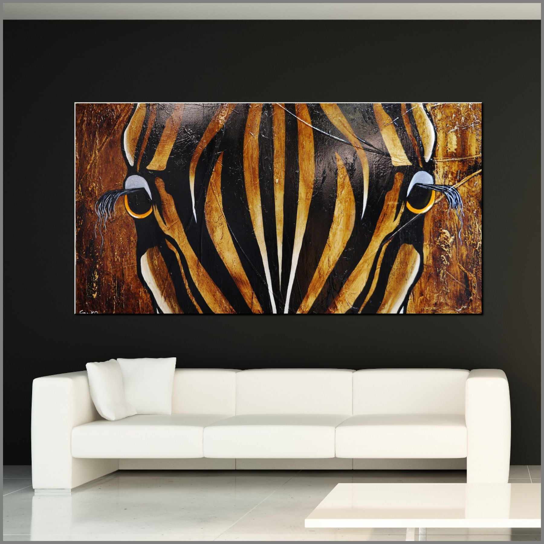 African Zebra Urban Pop Art Painting - 190cm x 100cm Modern Home Decor for Living Room, Bedroom & Office Wall Art | Khari (Like a King) Inspired Artwork