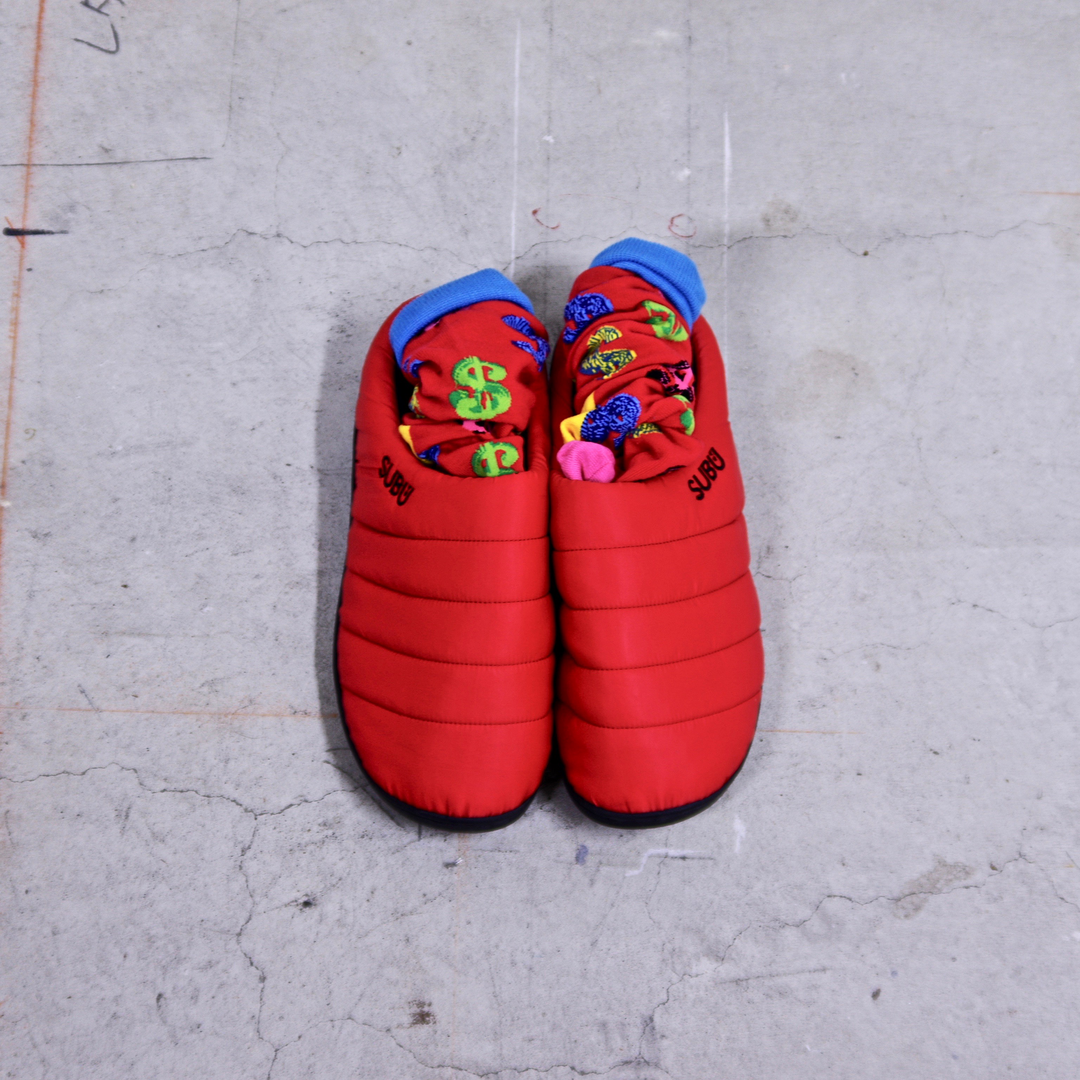 SUBUTokyo Cozy Winter Slippers for Women - Soft Plush Indoor/Outdoor House Shoes - Warm Red Fuzzy Slippers for Cold Weather, Home, Office & Travel
