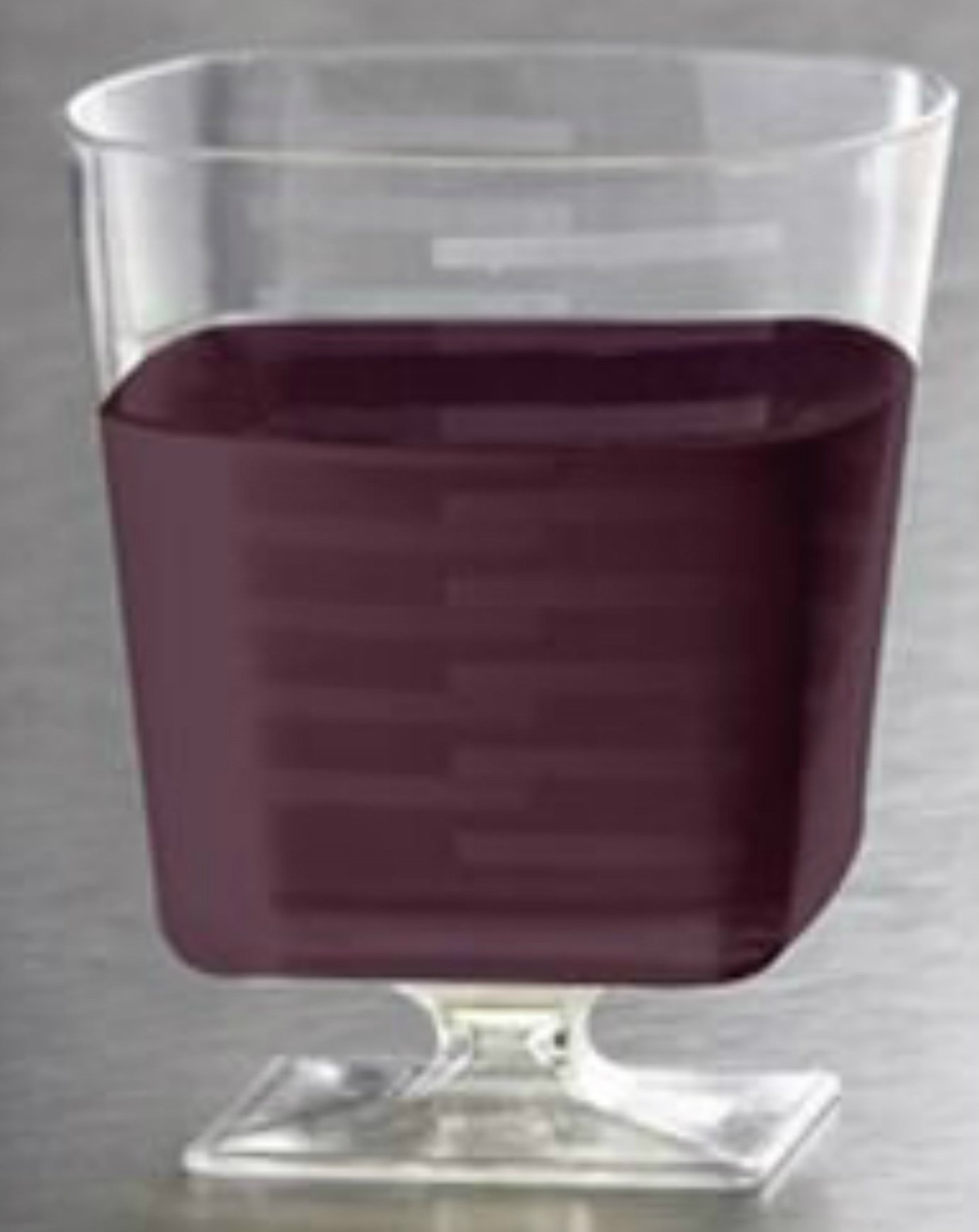 Zappy 180 5oz Clear Plastic Wine Glasses - Square Short Stem Disposable Cups for Dessert, Shots & Single Serve Drinks - Perfect for Weddings, Parties & Catering Events