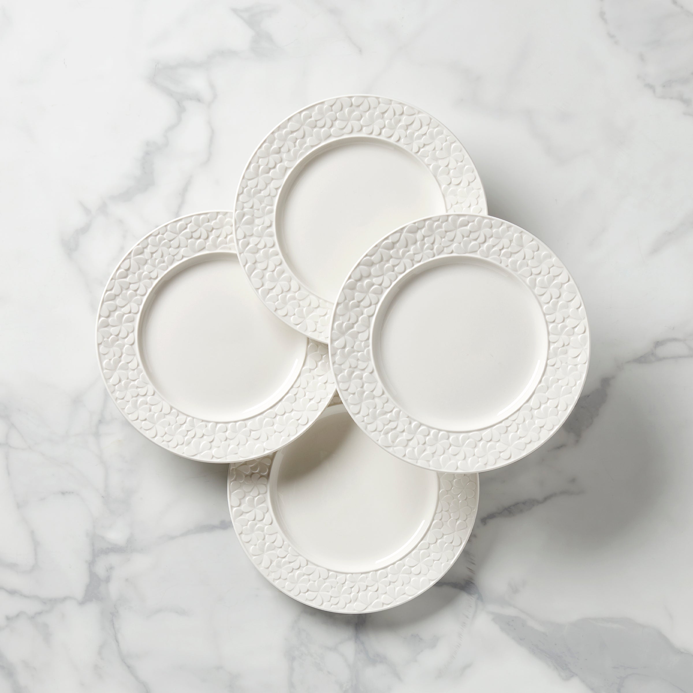 Blossom Lane Decorative Accent Plates Set of 4 - Elegant Dinnerware for Fine Dining, Wedding Registry & Home Decor