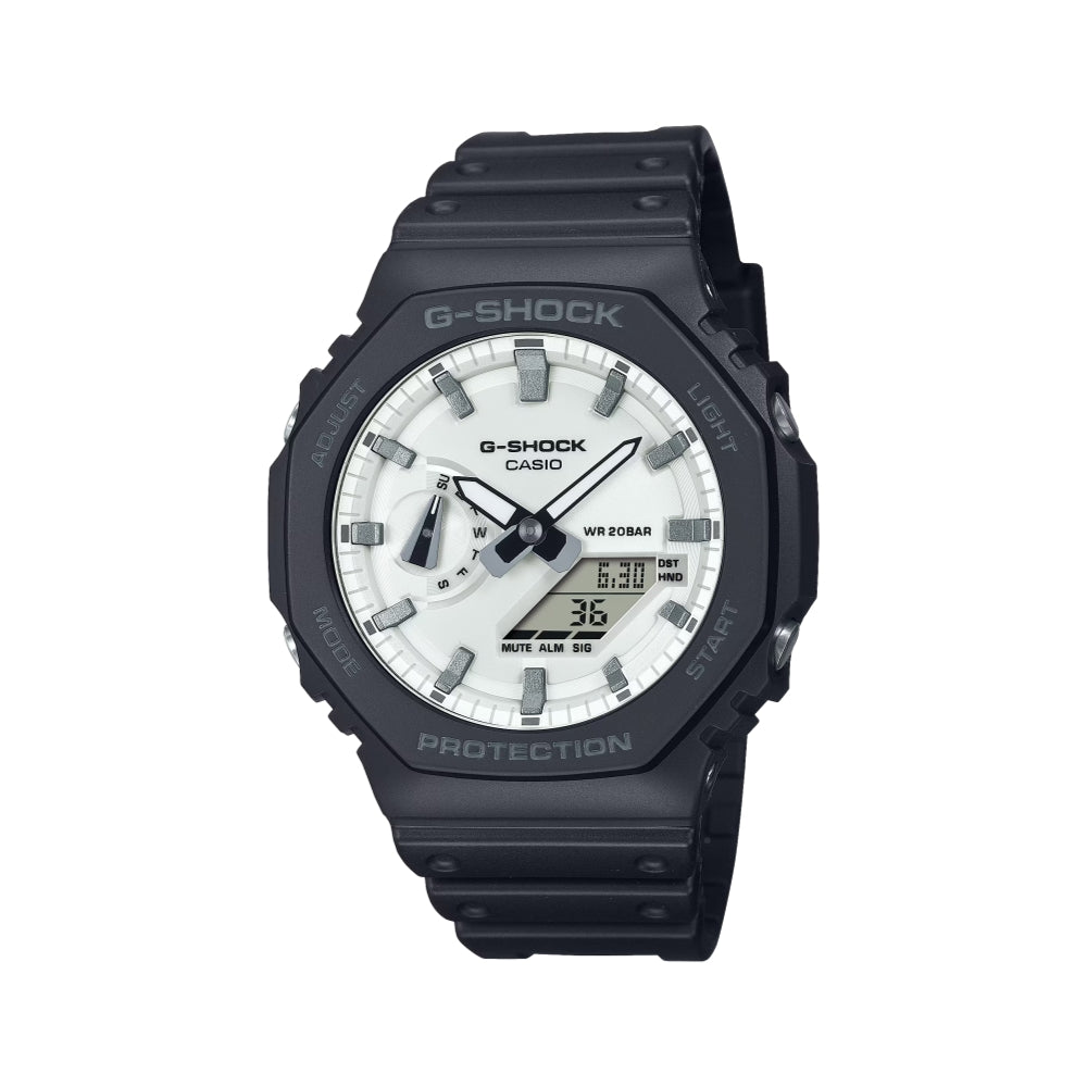 Casio G-Shock GA2100WD-1A Black & White Digital Analog Watch - Stylish and Durable for Outdoor, Sports & Everyday Wear