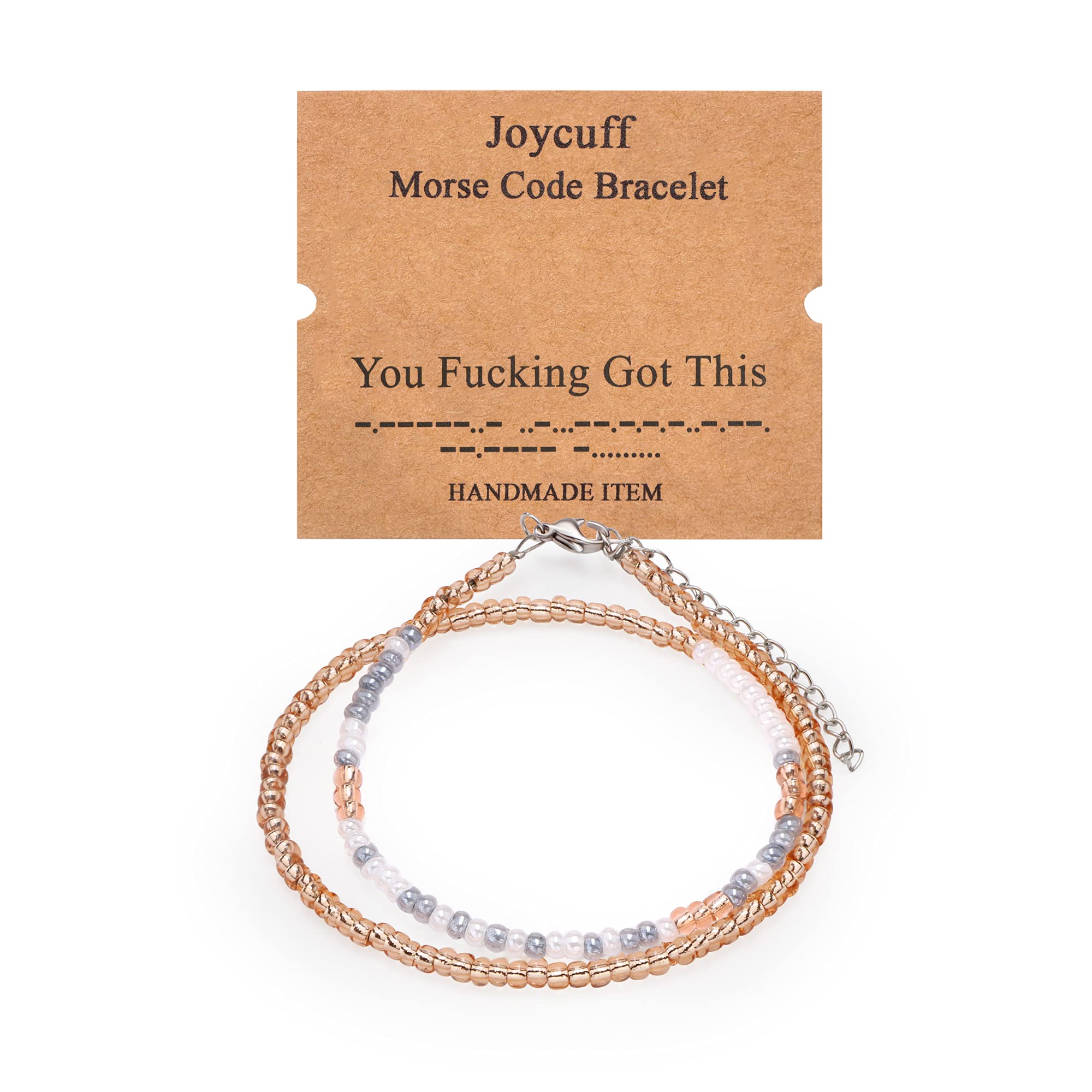 Morse Code Bracelets for Women - Adjustable Bead Wrap Inspirational Jewelry - Birthday Christmas Gifts for Mom, Aunt, Sister, Best Friend - Perfect for Everyday Wear, Special Occasions & Meaningful Gifting